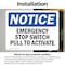 Signmission Emergency Stop Switch Pull To Activate, 5 in W x Rectangle, Vinyl Decal OS-2PACK-NS-D-35-L-11923 - alternate 6